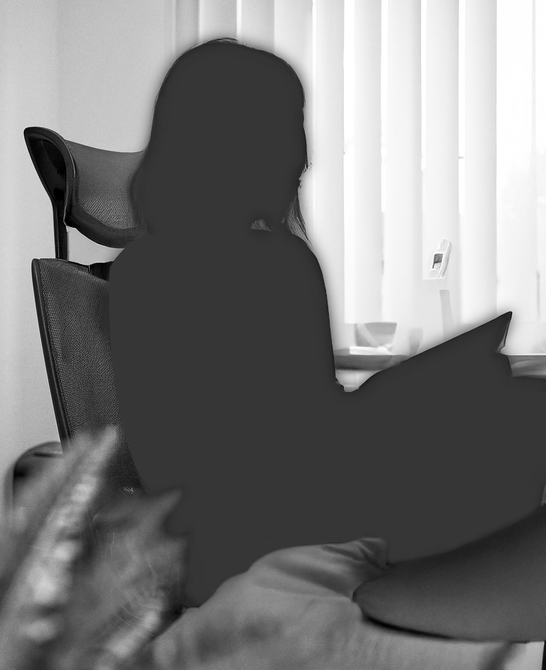 Platzhalterbild Silouhette einer Frau im Büro